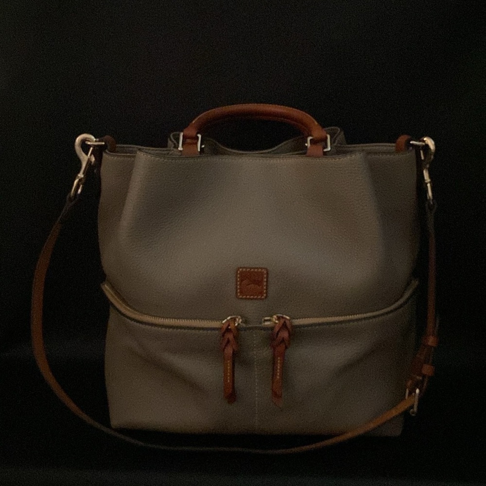 Dooney & Bourke DawsonTaupe Large Tote  with gold hardware